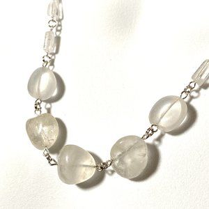 Clear Quartz Necklace, Genuine Tumbled Gemstone